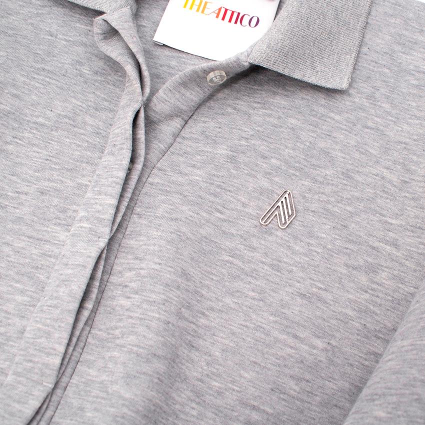 Gray The Attico Grey Marl Jersey Polo Mini Dress For Sale