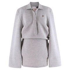 The Attico Grey Marl Jersey Polo Mini Dress