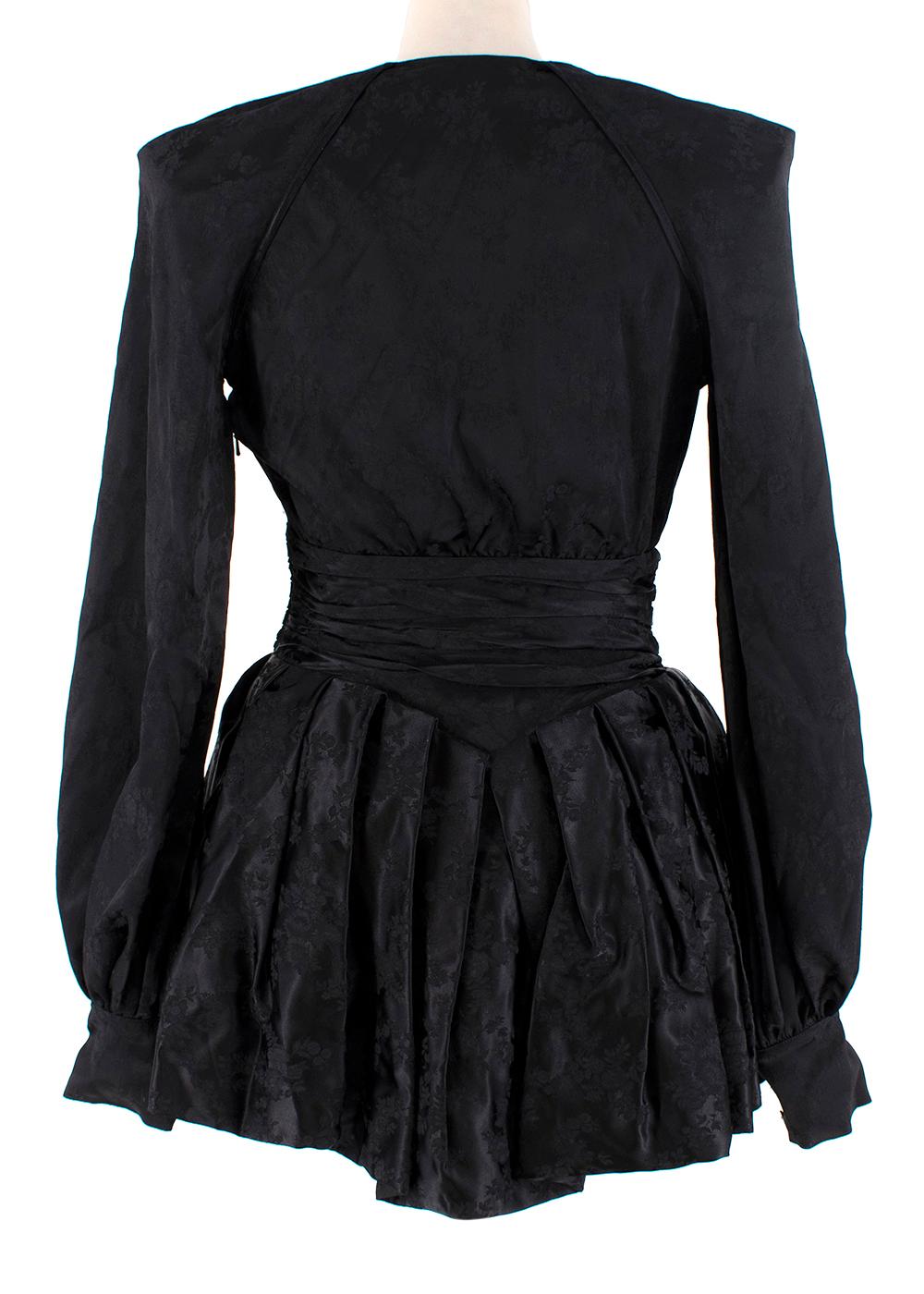 Das Attico Jacquard Black Body Minikleid - US-Größe 2 (Schwarz)