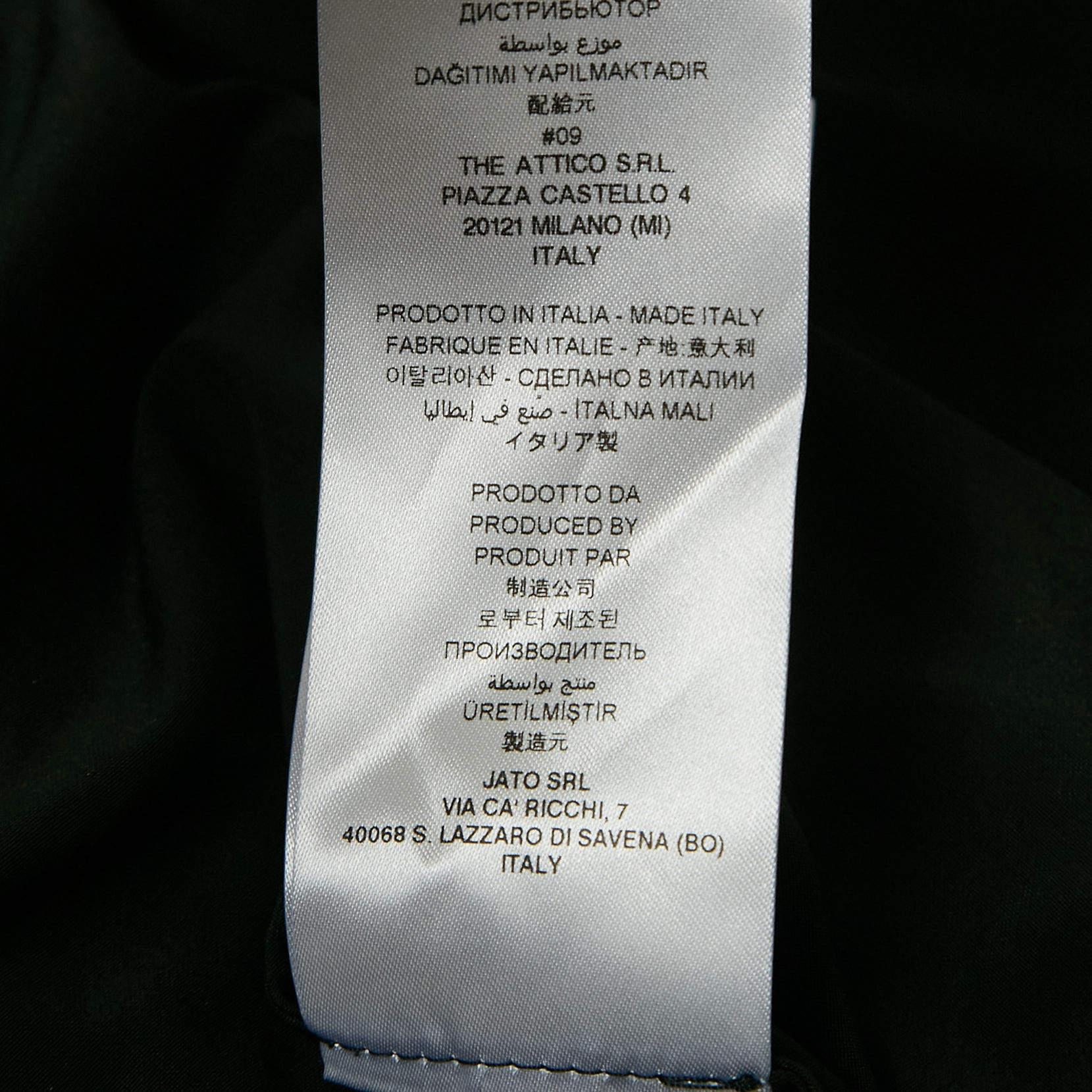 Women's The Attico Metallic Silver Lamé Fan Detail Long Dress XS