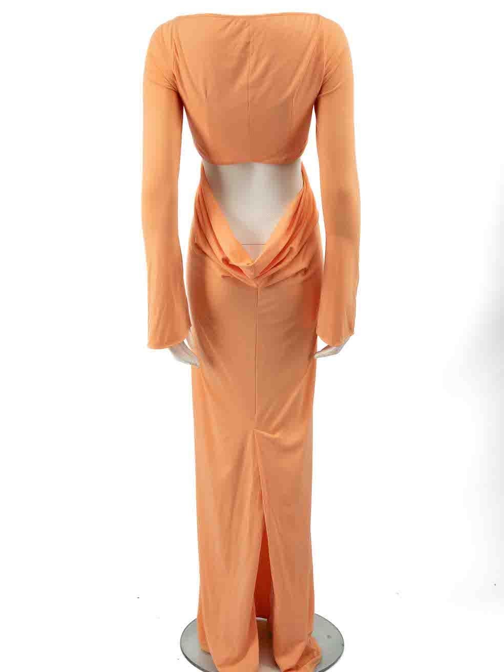 The Attico Orange Cutout Jersey Maxi Dress Size M In Good Condition For Sale In London, GB