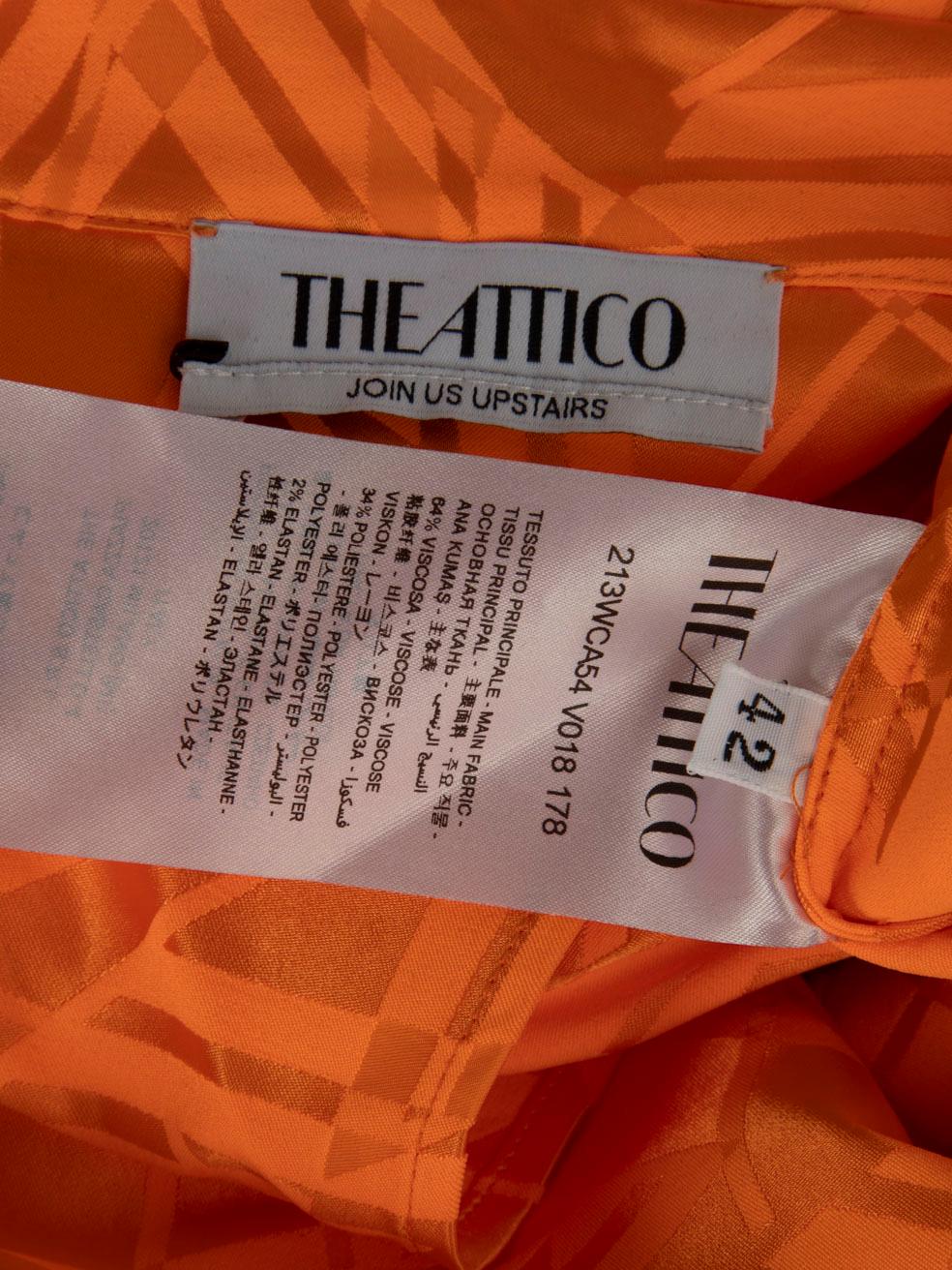 The Attico Orange Patterned Mini Dress Size M 1