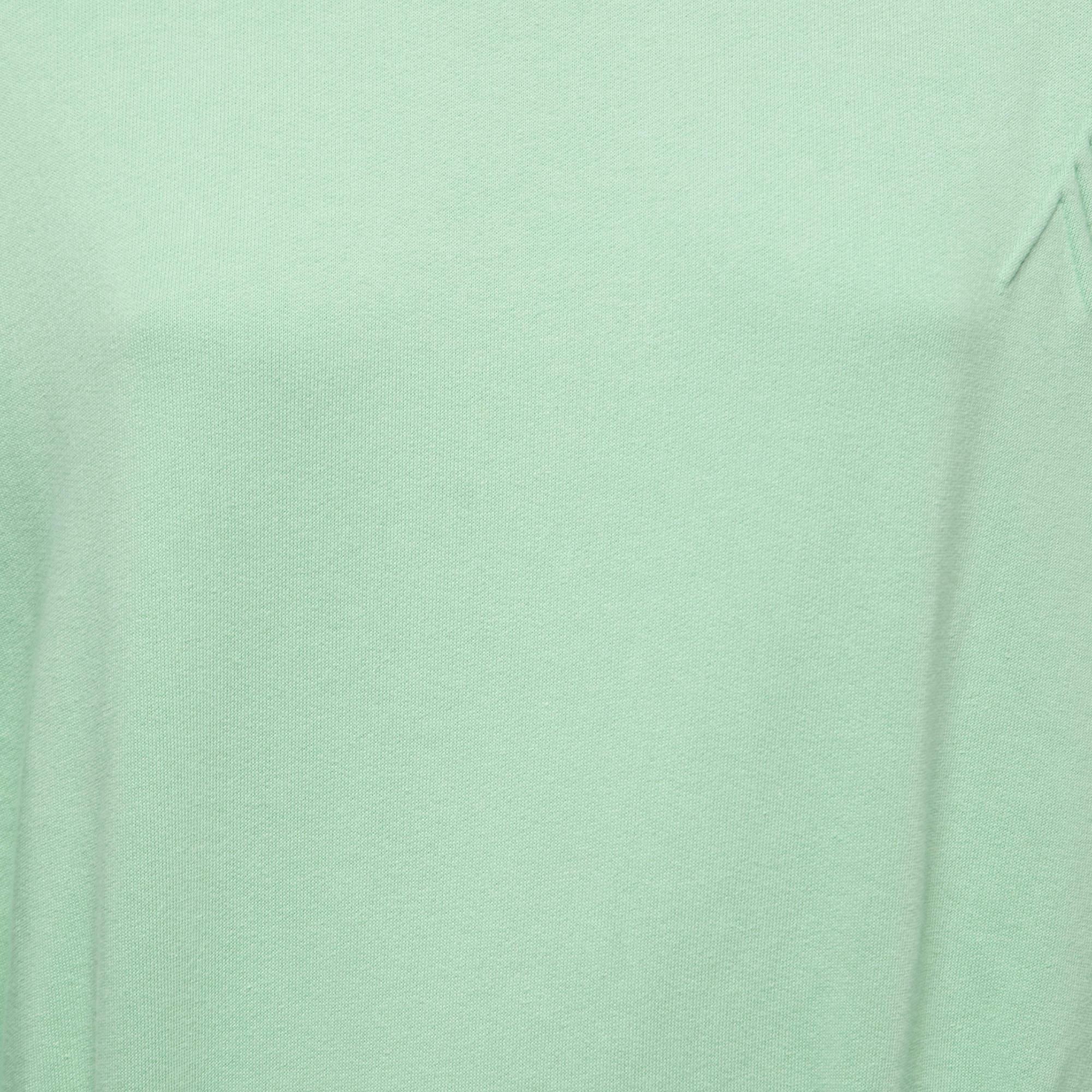 The Attico Pastel Green Cotton Sweatshirt Mini Dress S In Good Condition In Dubai, Al Qouz 2