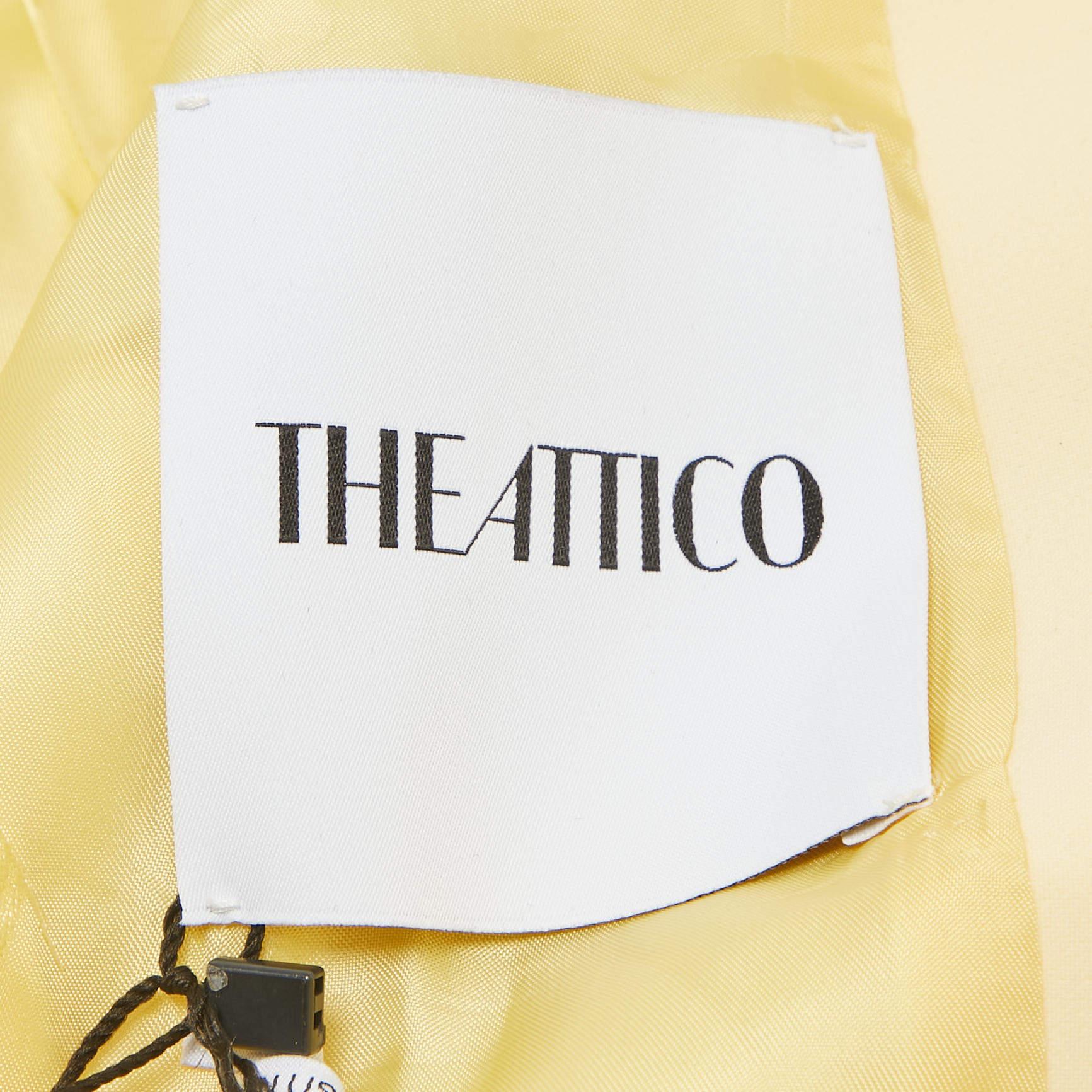 The Attico blazer d'avril croisé en crêpe extensible jaune pastel, taille M Excellent état - En vente à Dubai, Al Qouz 2