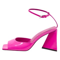 The Attico Rosa Ledersandalen mit Knöchelriemen Größe 40
