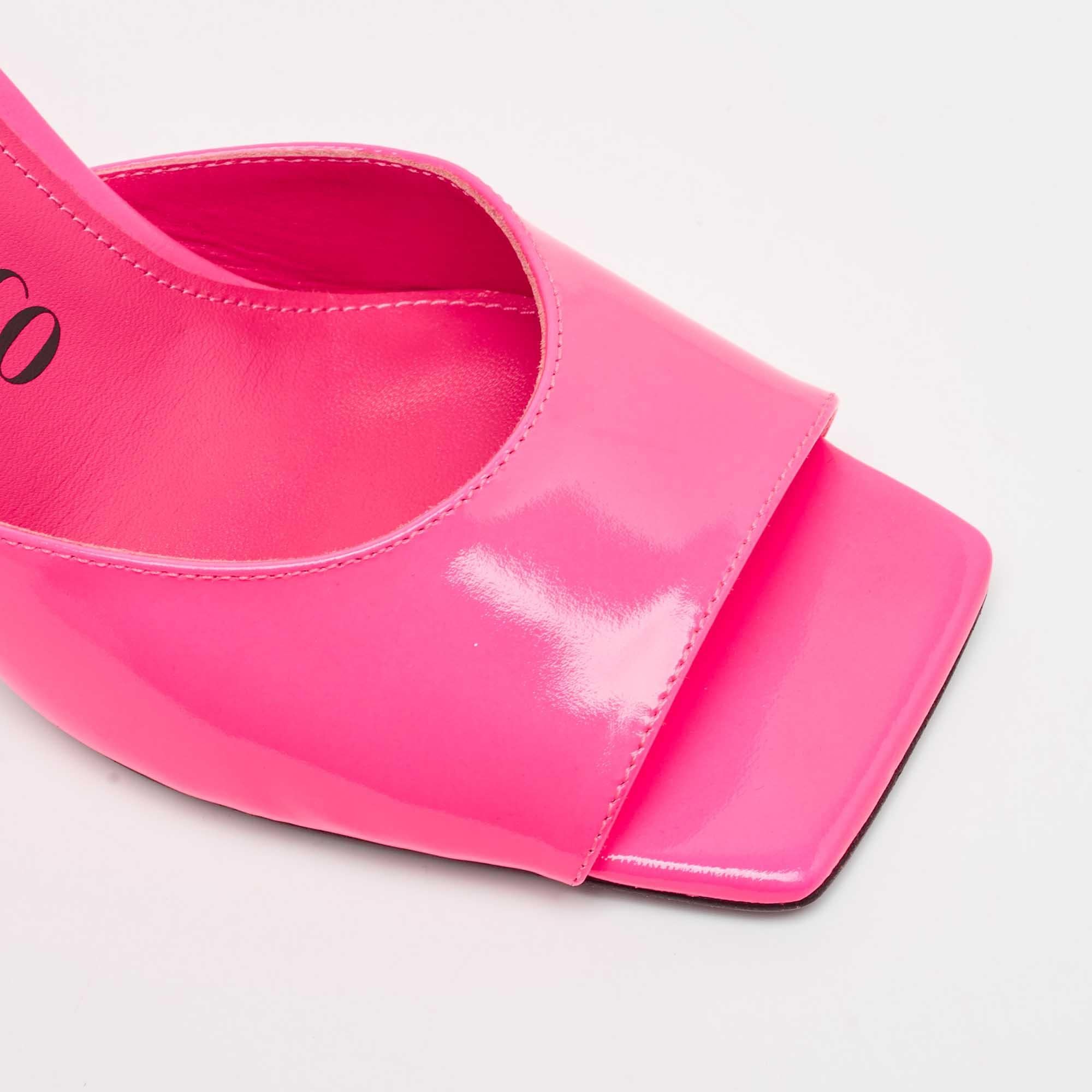 The Attico Sandales à lanières à chevilles en cuir rose, taille 38 en vente 2