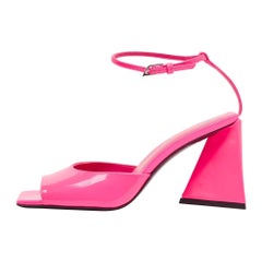 The Attico Rosa Leder Piper-Sandalen mit Knöchelriemen Größe 38
