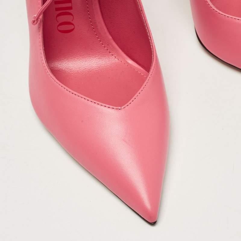 The Attico Pink Leather Venus Ankle Tie Pumps Size 38 For Sale 3