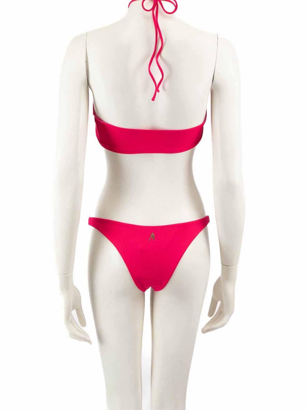 Rose The Attico Bikini rose avec logo, taille M en vente