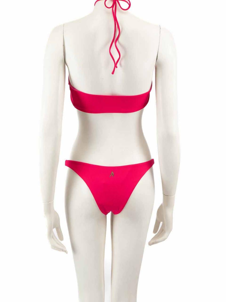 Gris The Attico Bikini rose avec logo, taille M en vente