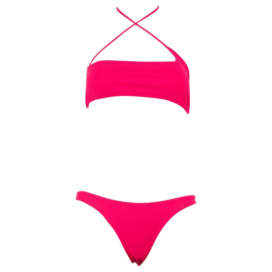 The Attico Pink Logo Detail Bikini Size M