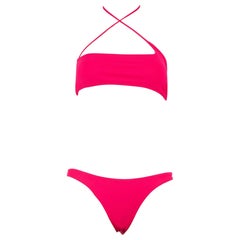 The Attico Pink Logo Detail Bikini Size M