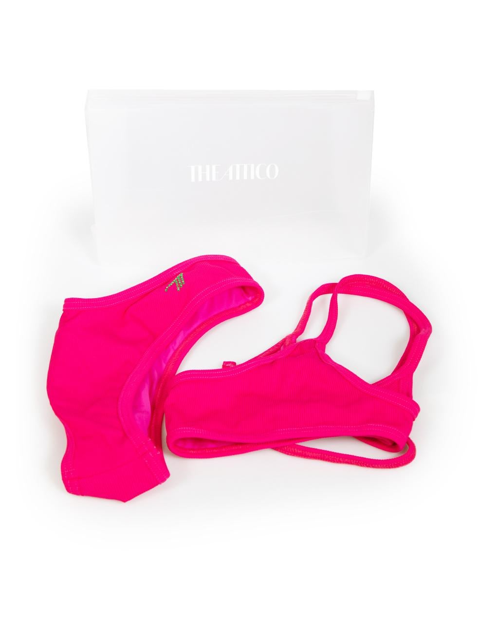 The Attico Bikini rose côtelé taille XS en vente 1