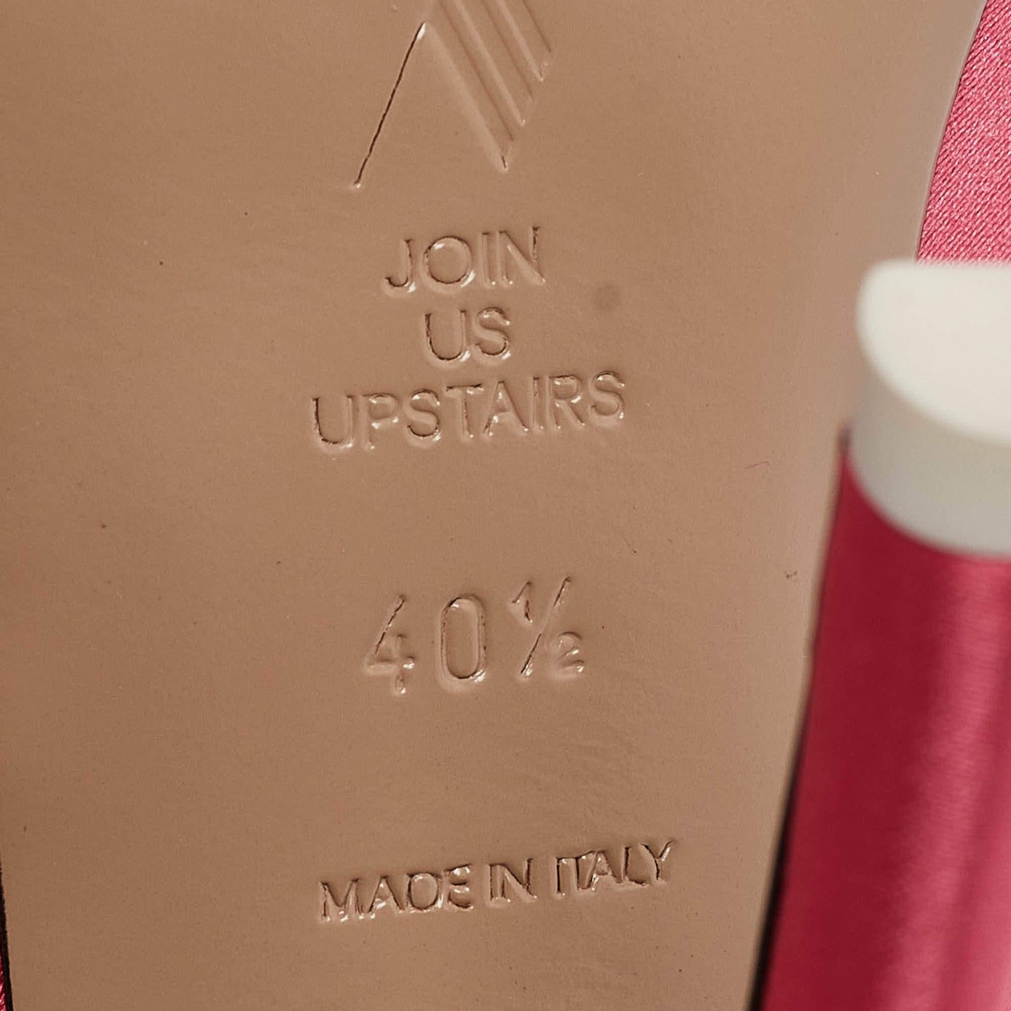 Bombas con tobillo Carrie de satén rosa Attico talla 40.5 en venta 3