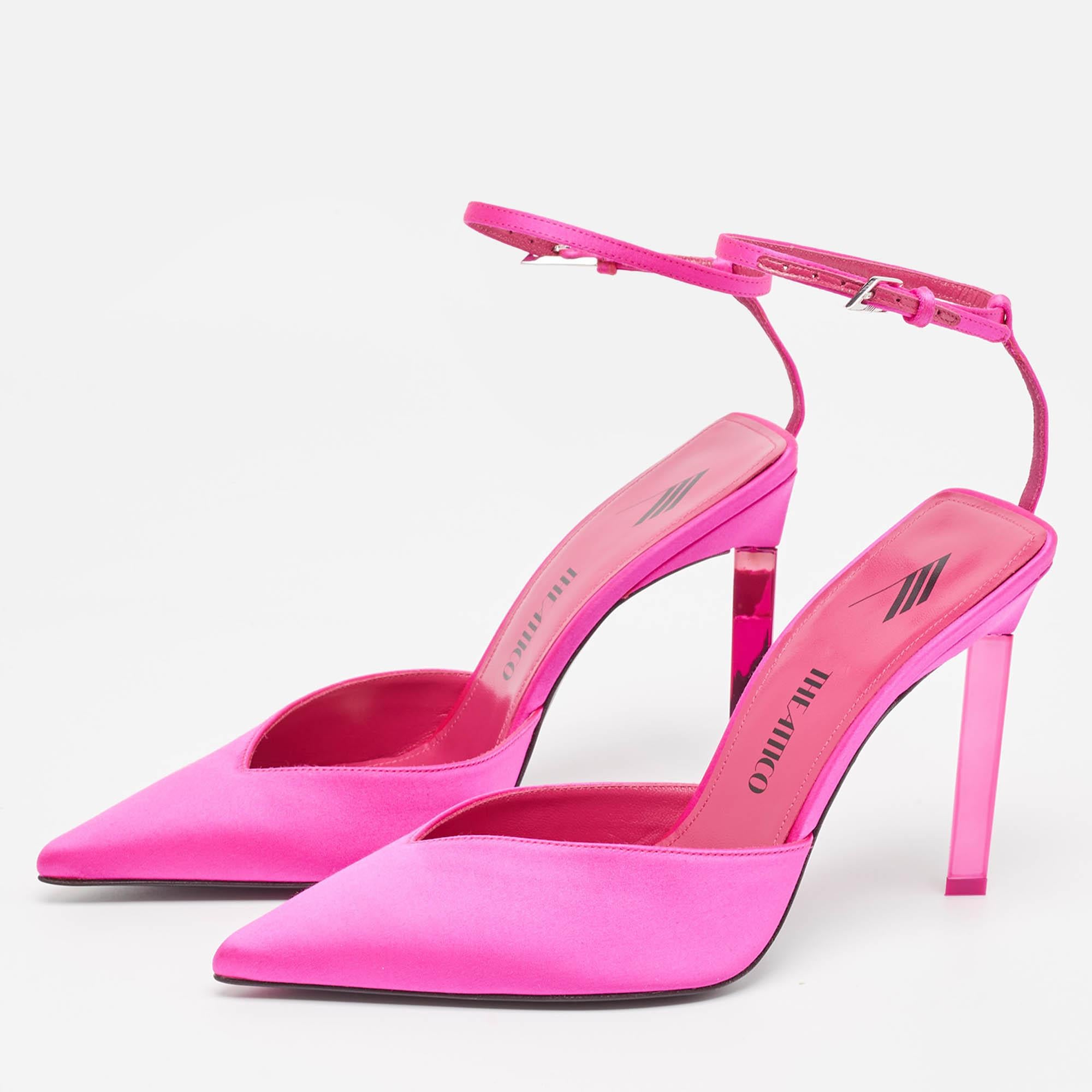 The Attico Sandales à lanières en satin rose perine taille 39 Pour femmes en vente