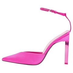 The Attico Pink Satin Perine Ankle Strap Sandals Size 39