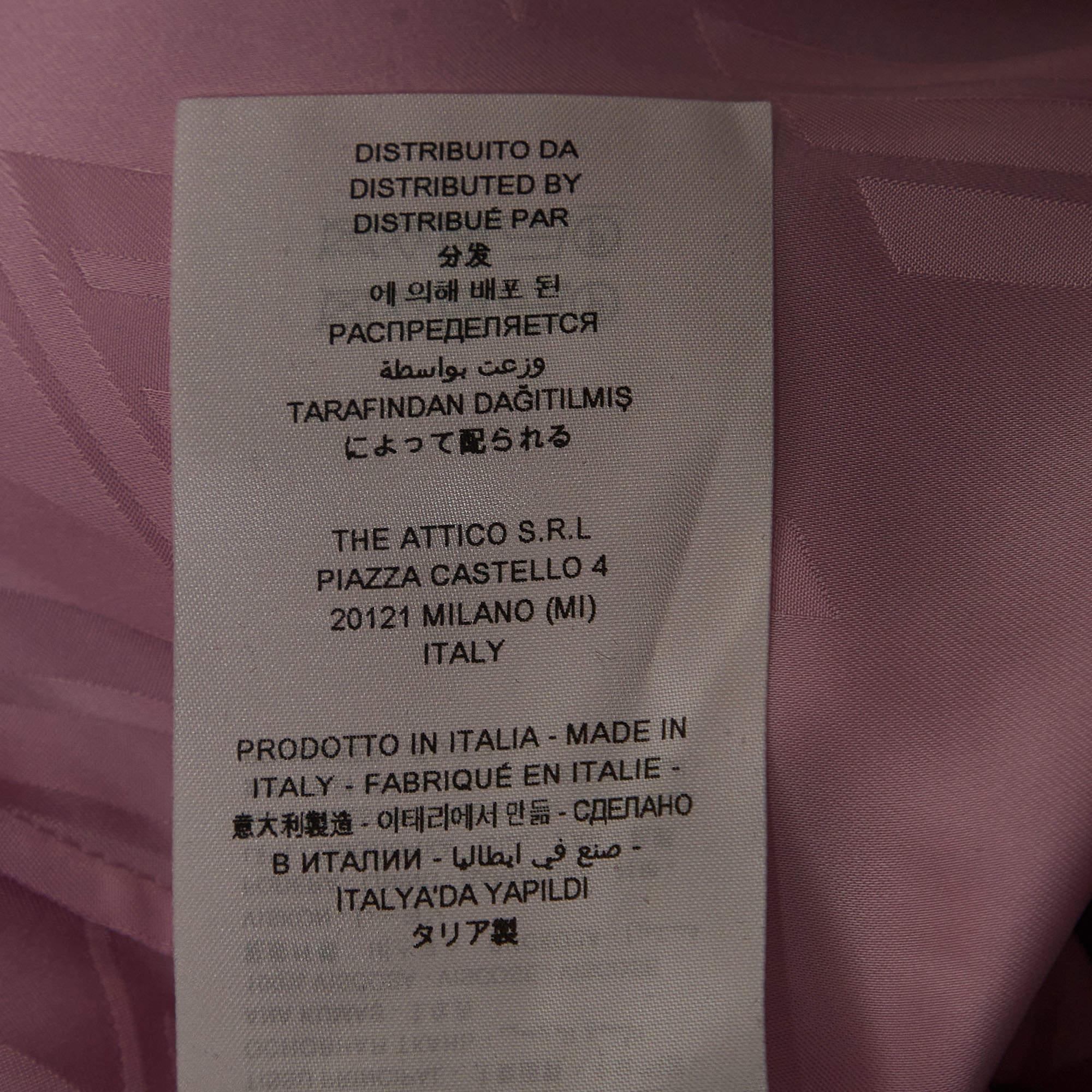 The Attico Pink Satin Slit Detail Charla Midi Dress L 2