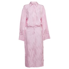 The Attico Pink Satin Slit Detail Charla Midi Dress L