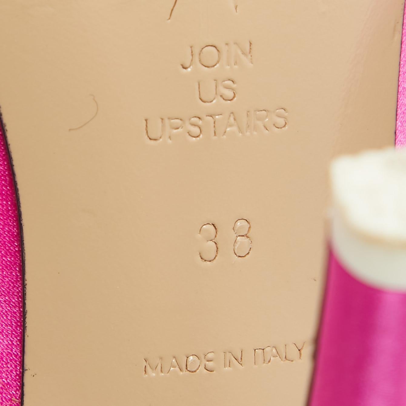 The Attico Pink Satin Venus Ankle Wrap Pumps Size 38 For Sale 2