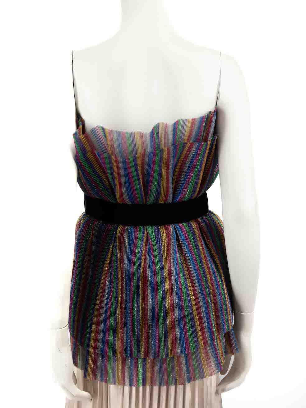The Attico Pleated Tulle Strapless Top Size L In New Condition In London, GB