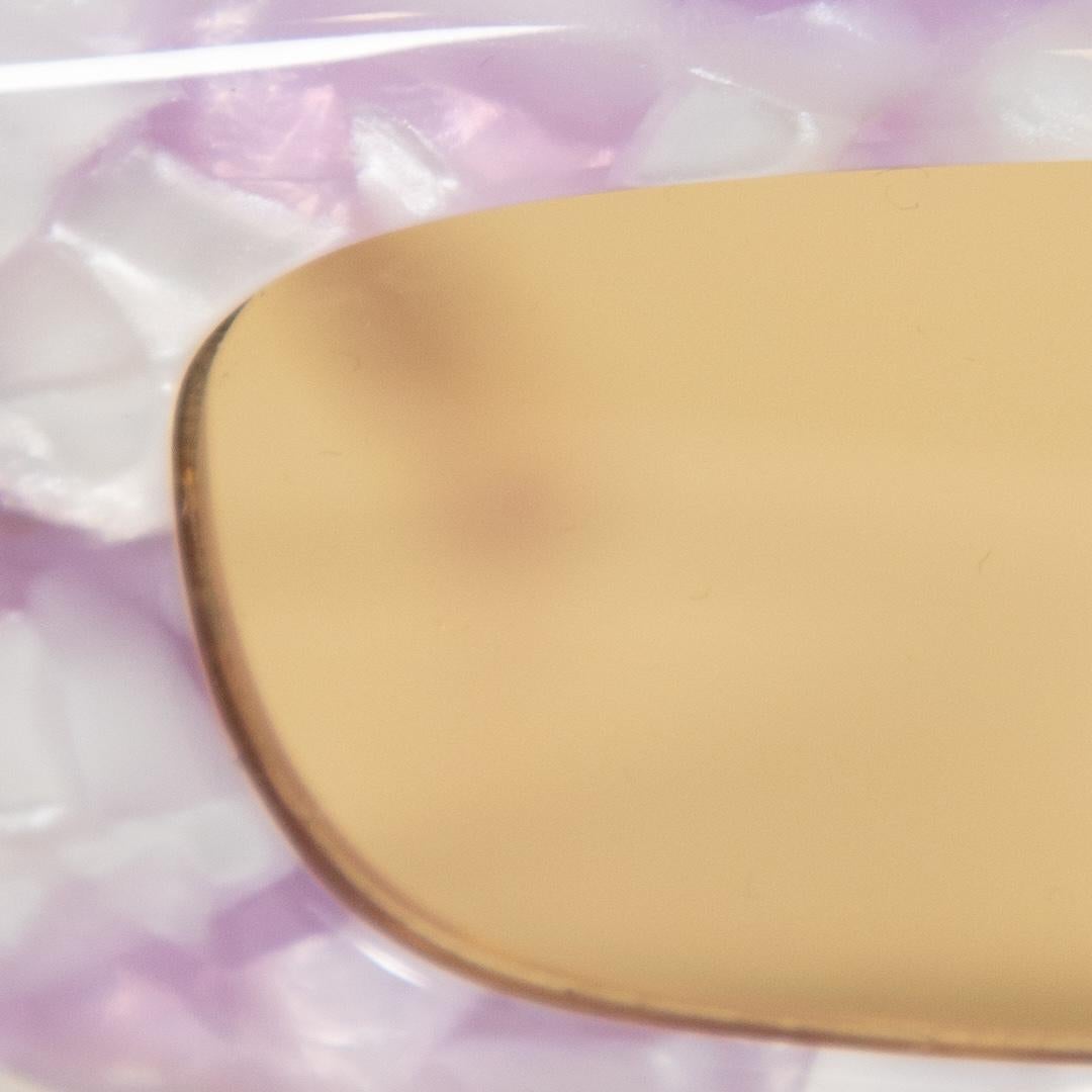 Women's The Attico Purple Marbled Rectangle Sunglasses For Sale