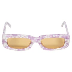 The Attico Purple Marbled Rectangle Sunglasses