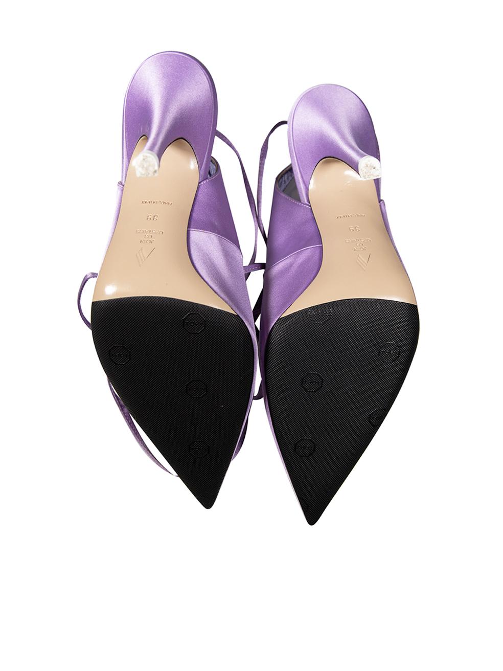 Women's The Attico Purple Satin Lace Up Heels Size IT 39