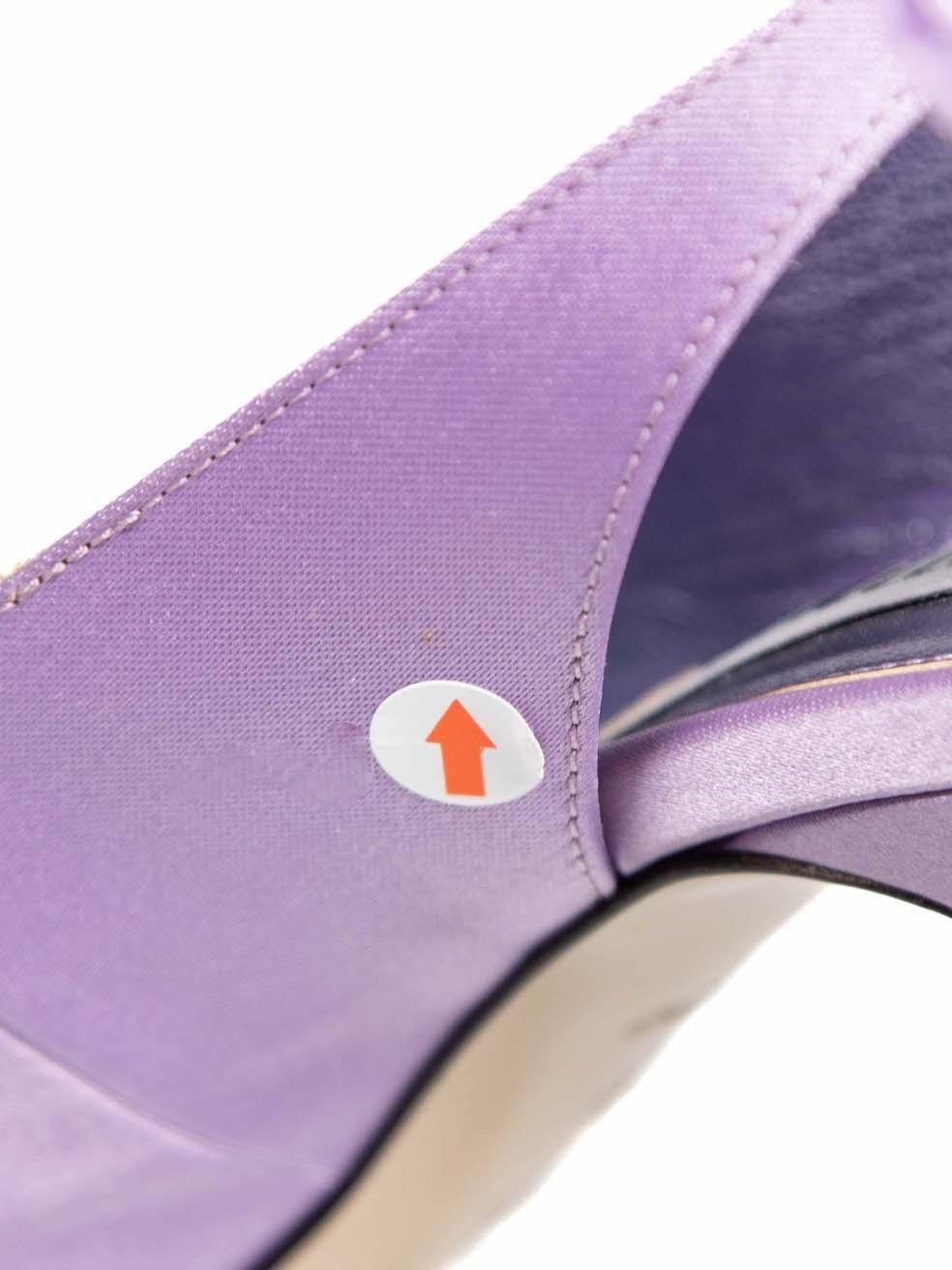 The Attico Purple Satin Lace Up Heels Size IT 39 3
