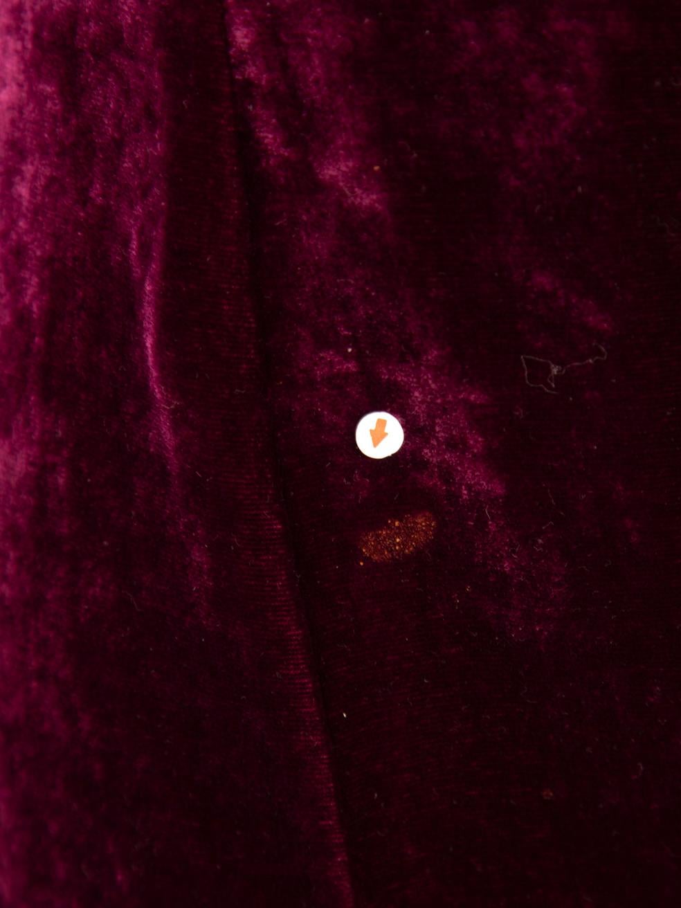 The Attico Purple Velvet Long Wrap Dress Size L In Good Condition For Sale In London, GB