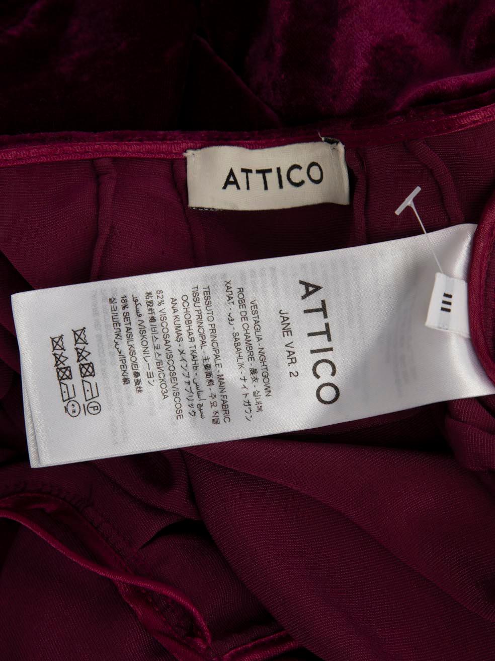 Women's The Attico Purple Velvet Long Wrap Dress Size L For Sale