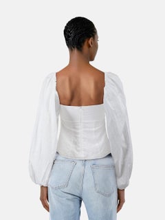 The Attico White Square Neck Front Tie Top Size XXS