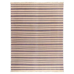 The Aubergine Cadence: A Vintage Dhurrie Masterpiece of Tailored Elegance