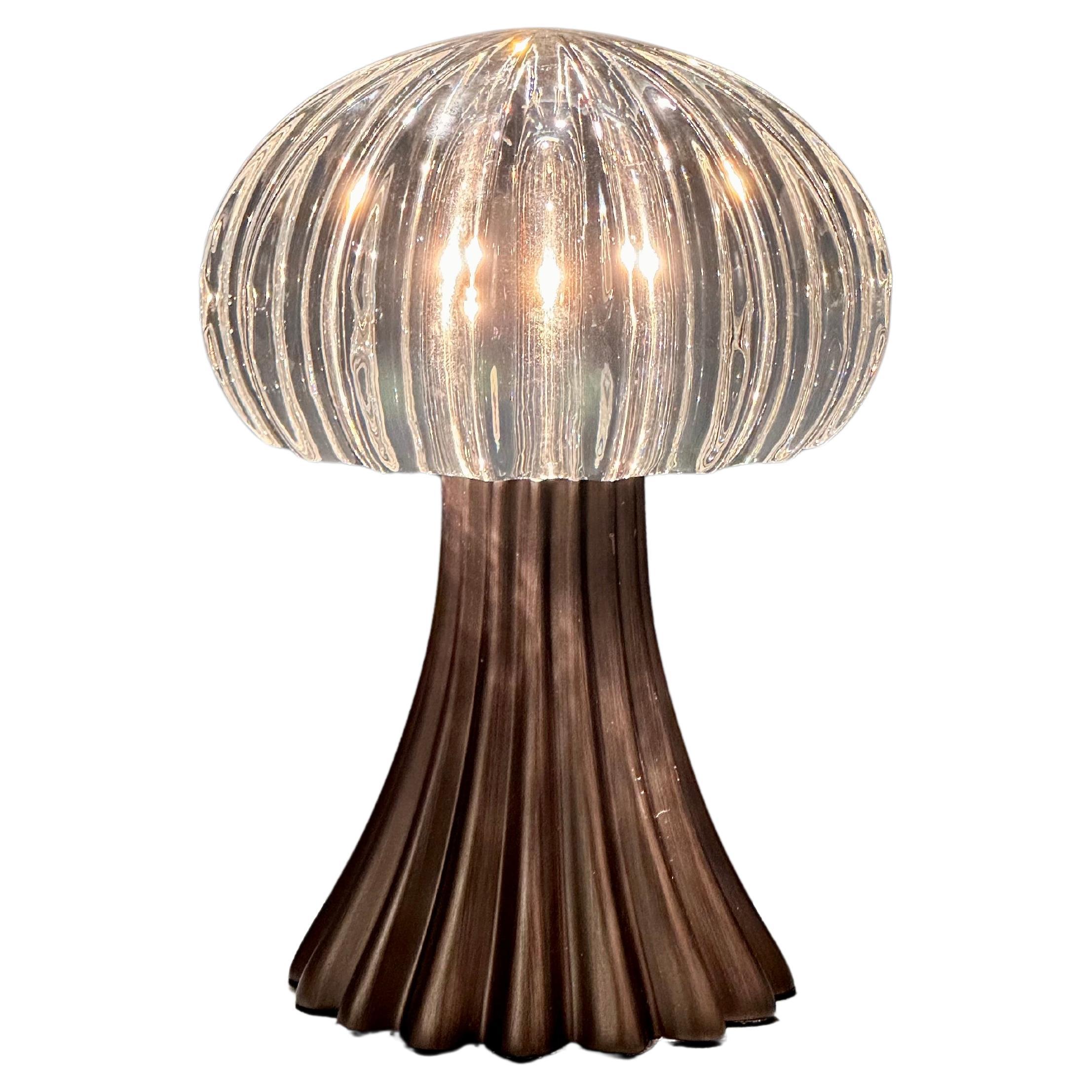 The Aurelia Portable LED Lamp in Crystal and Bronze by André Fu Living For Sale