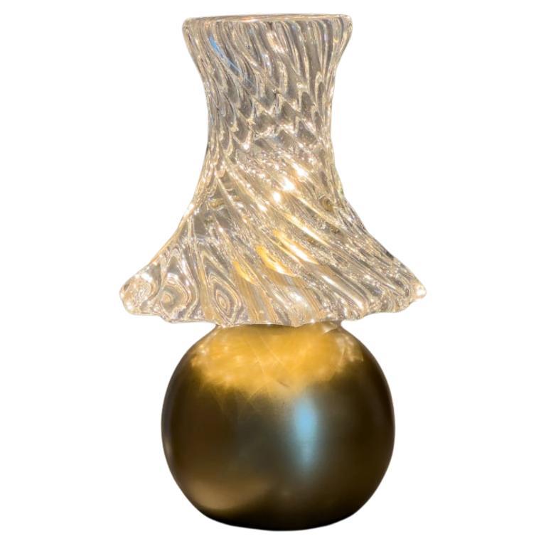 The Aurora Portable LED Lamp in Crystal and Bronze by André Fu Living
