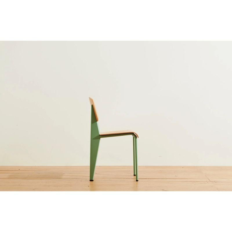 Mid-Century Modern Authentic Standard Chair in Natural Oak and Mint Color by Jean Prouvé