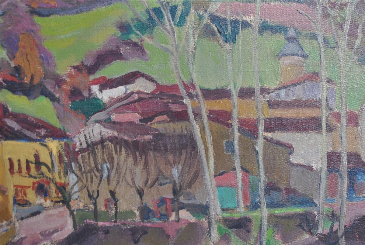 Français « The Avalats » - Paysage de lac signé Henri Gourc, 1949