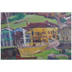 « The Avalats » - Paysage de lac signé Henri Gourc, 1949