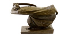 Scultura figurativa del Vendicatore in bronzo, 20° secolo, stile Art Deco