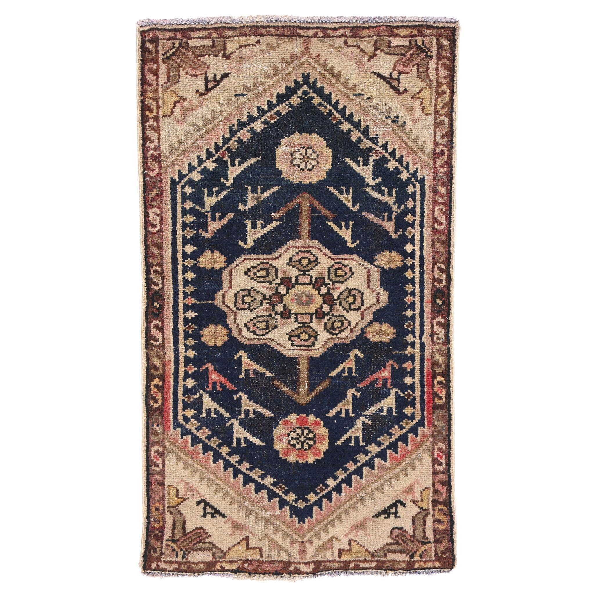 The Aviary Emblem: An Antique Persian Hamadan Masterpiece of Tribal Prestige For Sale