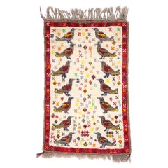 The Aviary Oracle: A Vintage Persian Gabbeh Masterpiece of Sacred Lore Symbolism