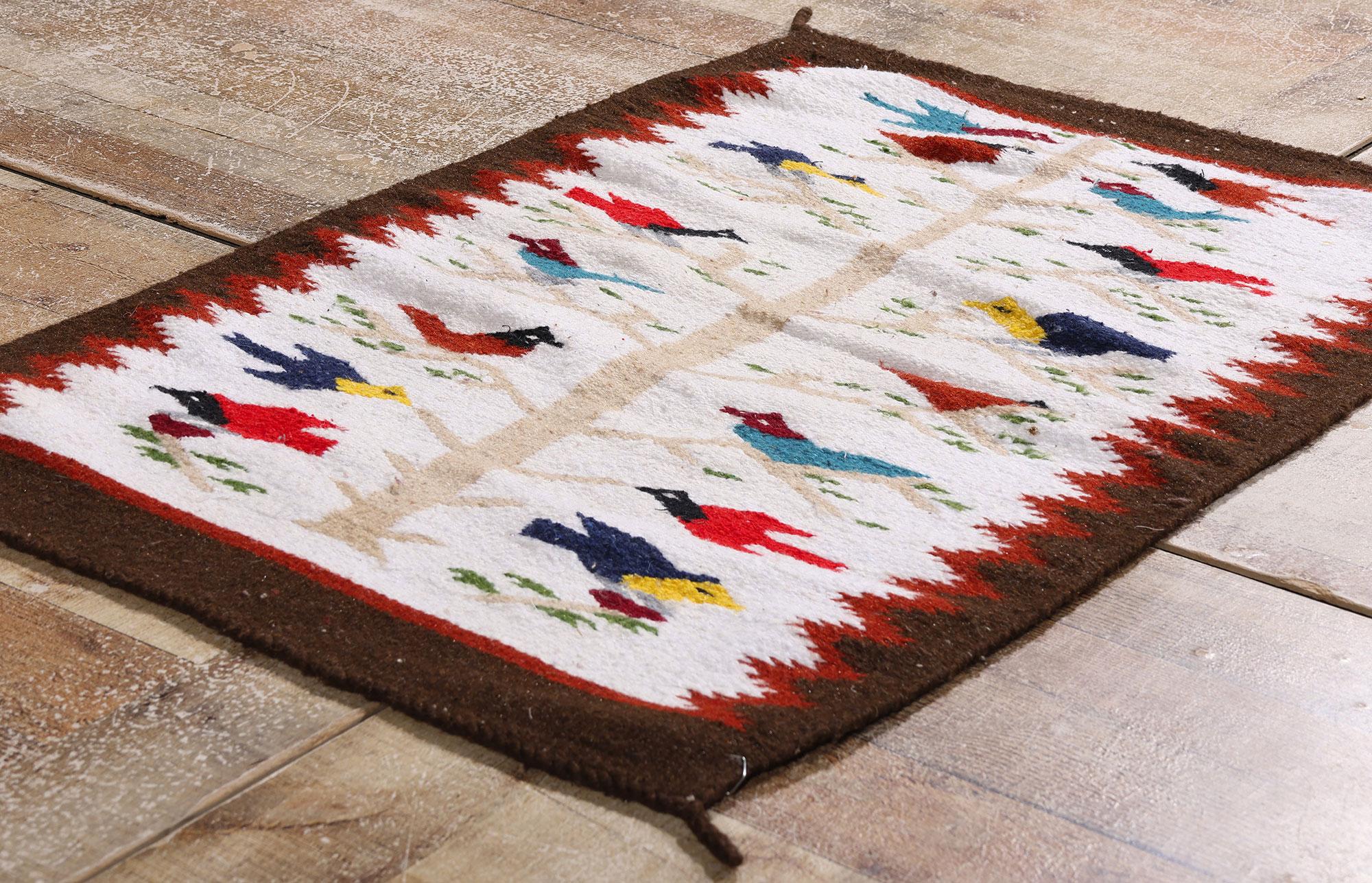 Hand-Woven The Aviary Tree of Life: A Mid-Century Southwest Modern Pictorial Masterwork For Sale