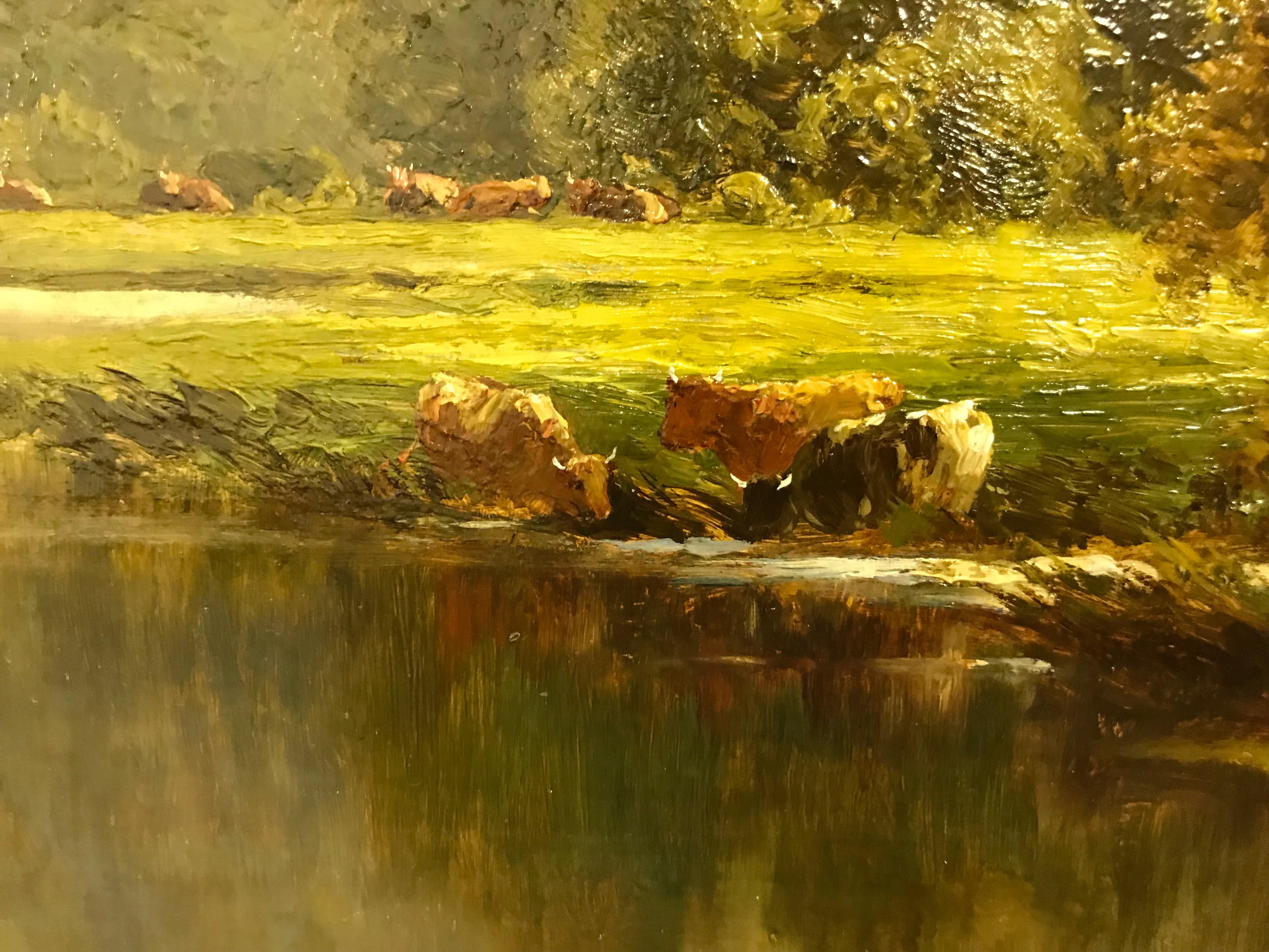 'The Avon' Ringwood, Hampshire by Henry H. Parker '1858-1930' In Good Condition In Vancouver, British Columbia