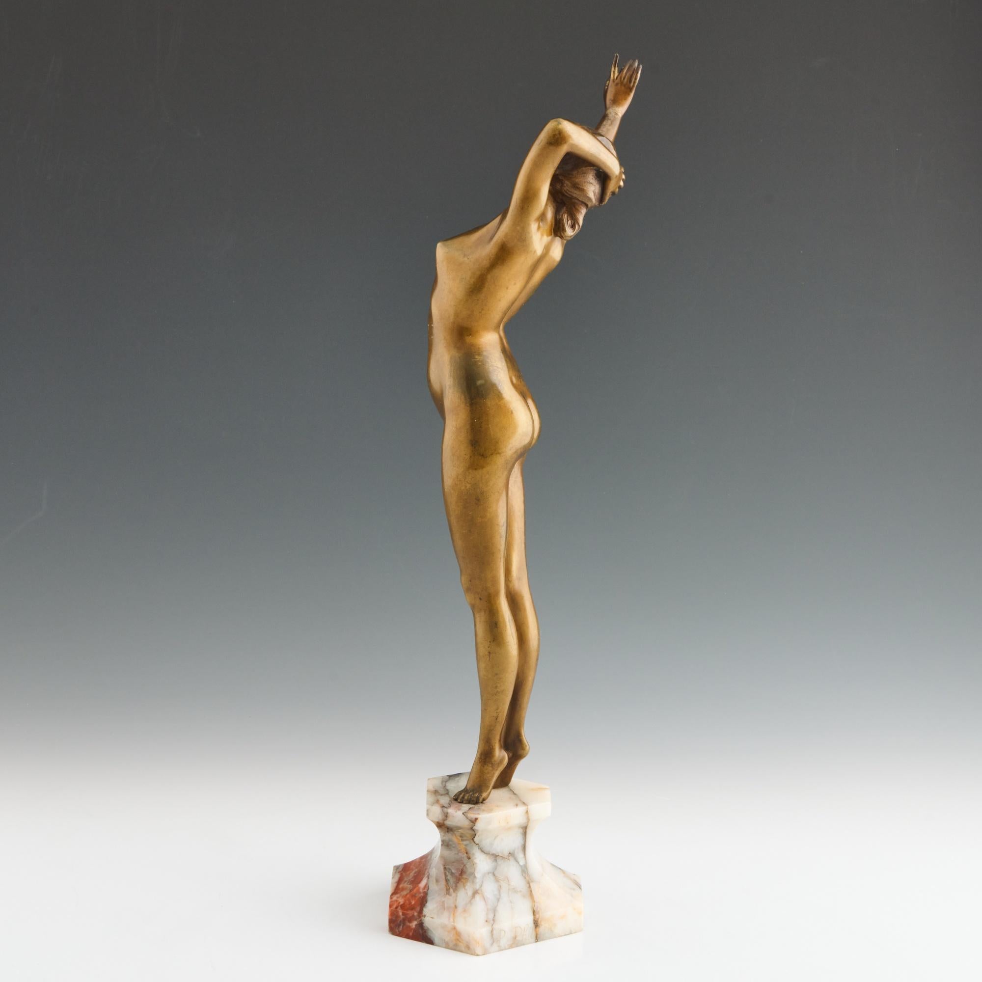 'The Awakening' Art Deco Bronze Sculpture by Paul Philippe, Signed In Good Condition In Forest Row, East Sussex