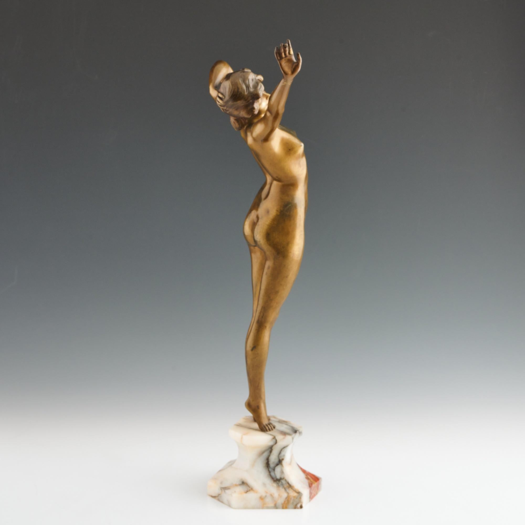 'The Awakening' Art Deco Bronze Sculpture by Paul Philippe, Signed 1