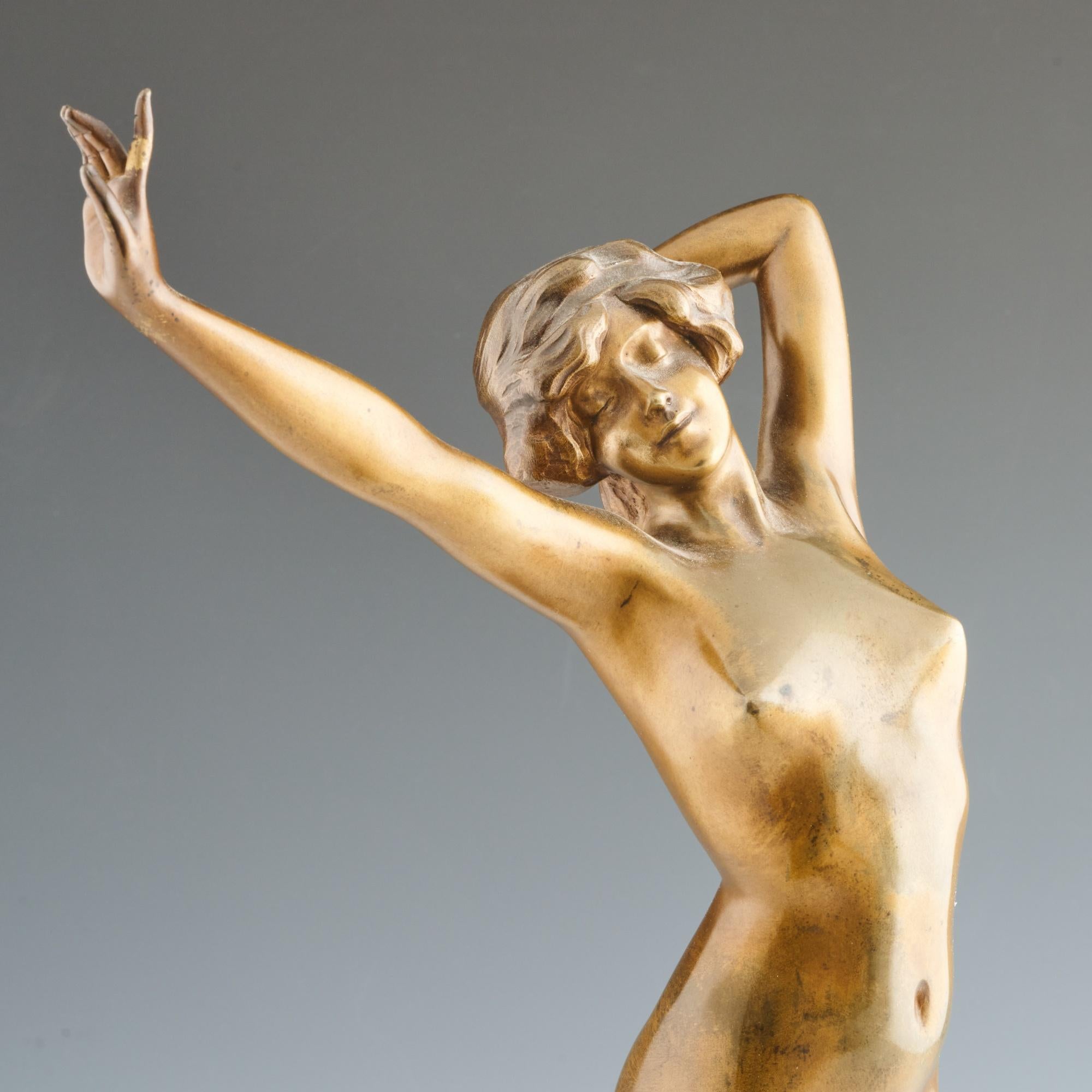 'The Awakening' Art Deco Bronze Sculpture by Paul Philippe, Signed 3