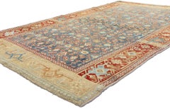 The Azure Citadel: An Antique Persian Bijar Masterpiece of Enduring Prestige