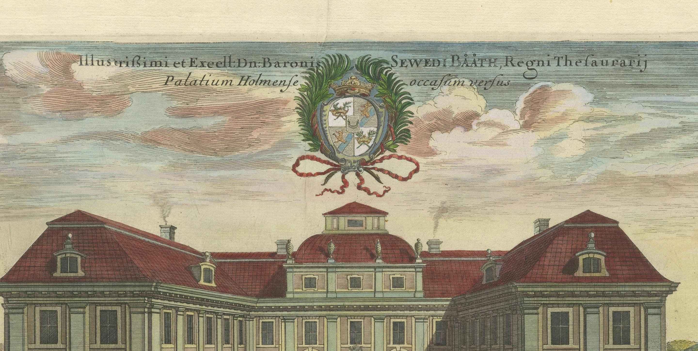Engraved The Bååtska Palatset: A Stockholm Treasure by Dahlbergh, 1707 For Sale
