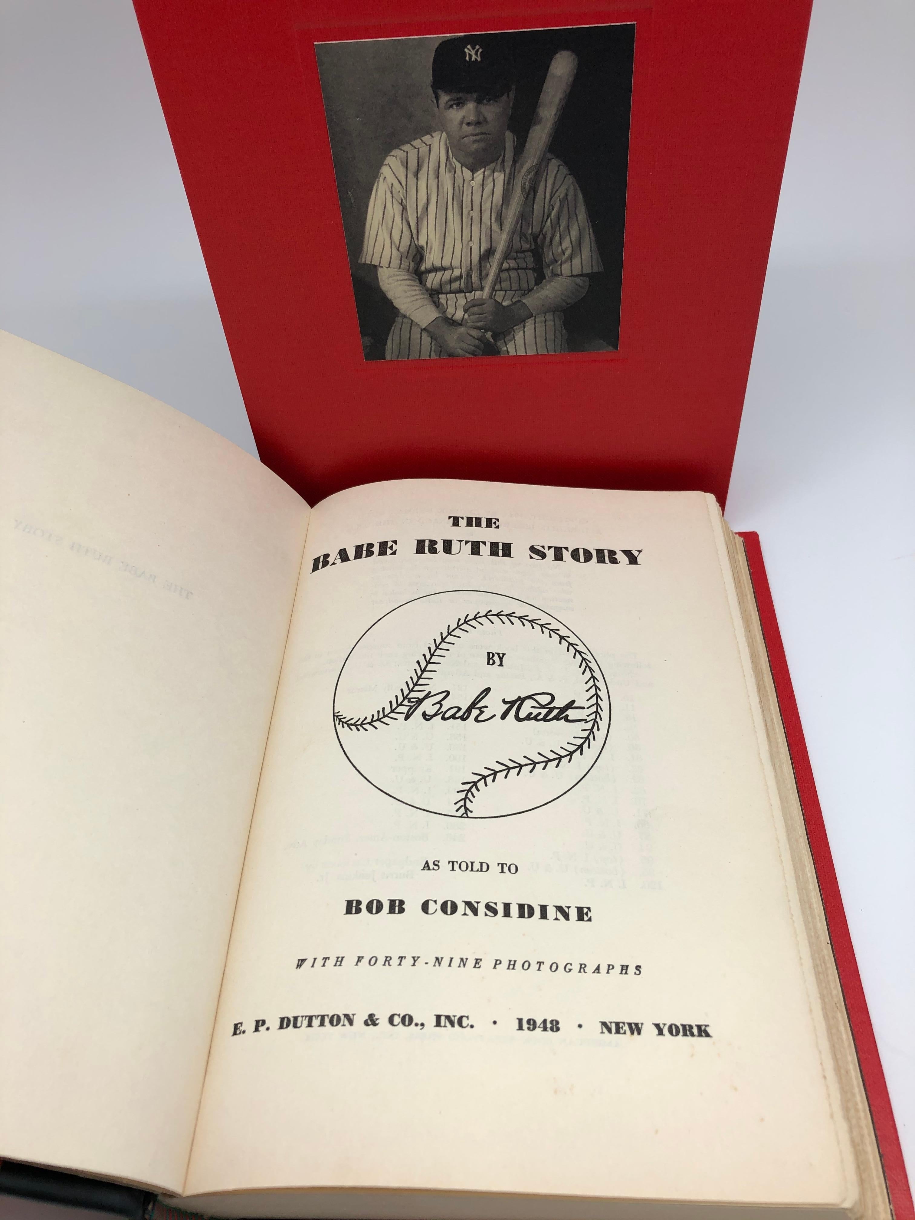 Ruth, Babe and Bob Considine. The Babe Ruth Story. New York: E. P. Dutton & Co., 1948. Rebound and presented in a custom archival slipcase.

Presented is a first edition of The Babe Ruth Story written by Babe Ruth and Bob Considine. The book was