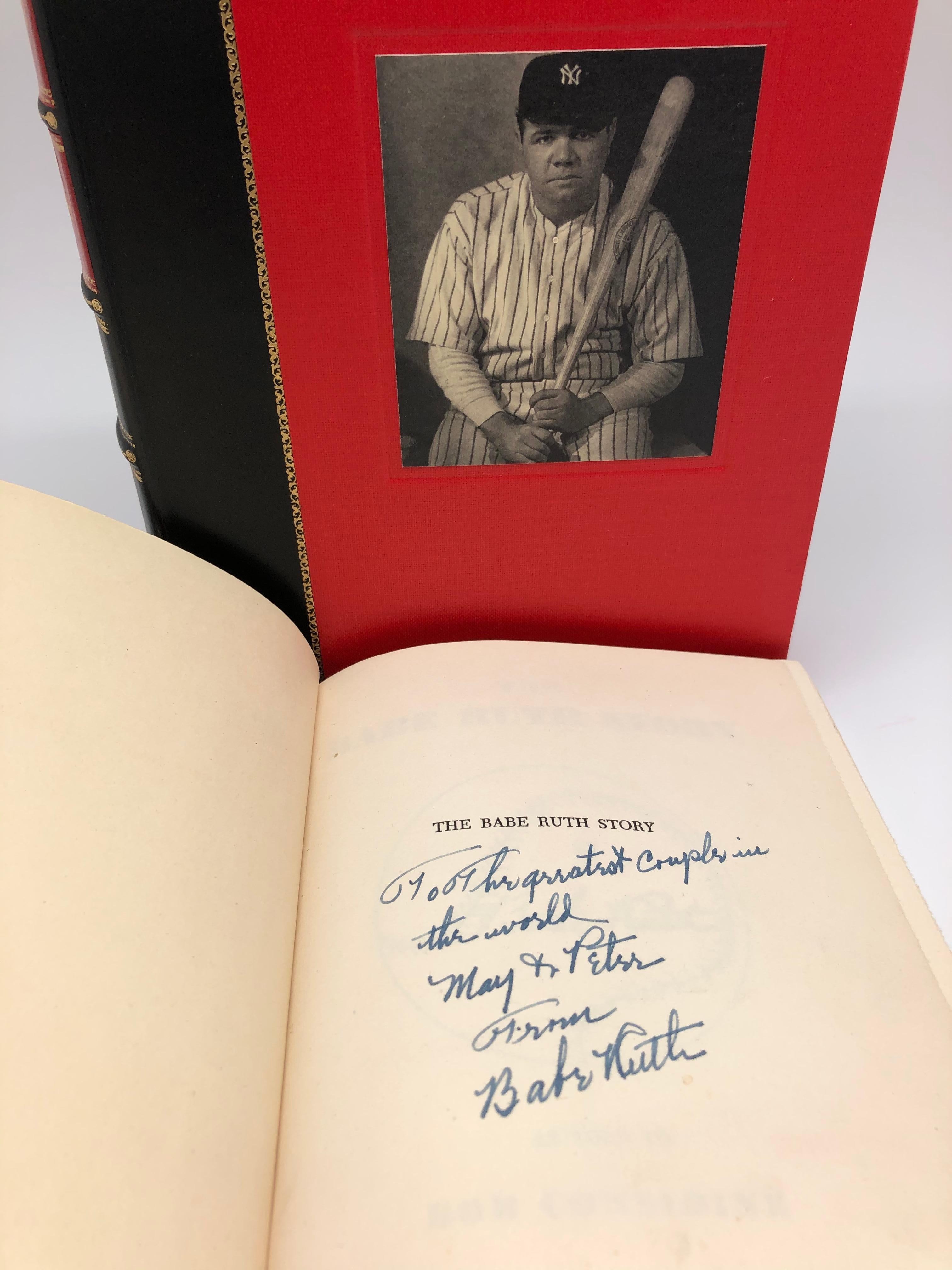 Ruth, Babe and Bob Considine. The Babe Ruth Story. New York: E. P. Dutton & Co., 1948. Signed and inscribed first edition. Later edition dust jacket and housed in custom archival clamshell.

Presented is a first edition of The Babe Ruth Story
