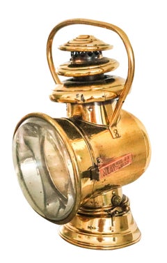 The Badger Brass Mfg. Co. 1903 Solar Kerosene Automobile Lamp In Polished Brass